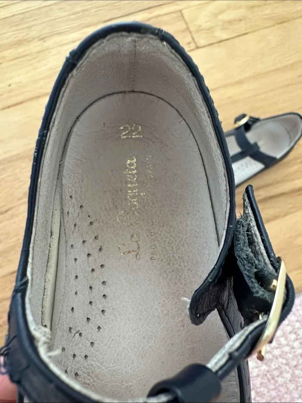 La Coqueta Navy T-Strap Mary Jane Shoes